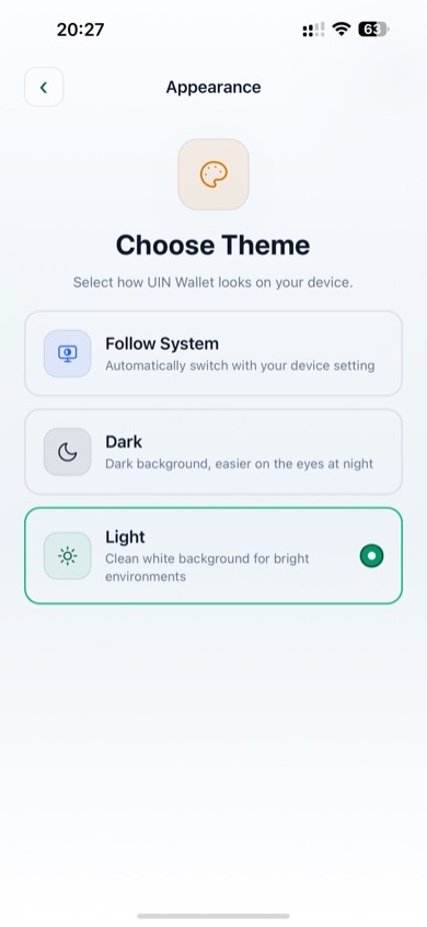 Appearance - light theme